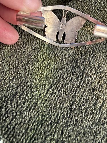 000000 1A - AA Albert Lee -Sterling Navajo Cuff with Mex Contra Lux Pink Fire Opals - 3