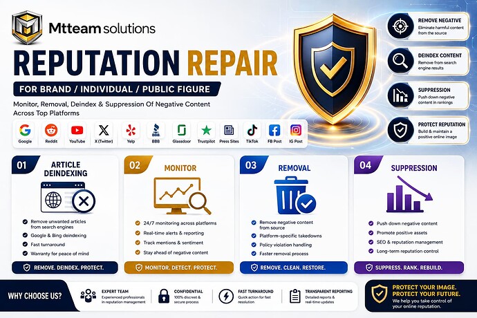 Reputation repair services for businesses