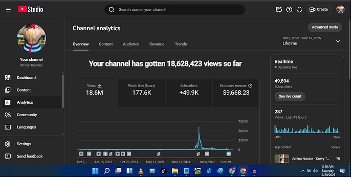 African Baddies Channel Analytics