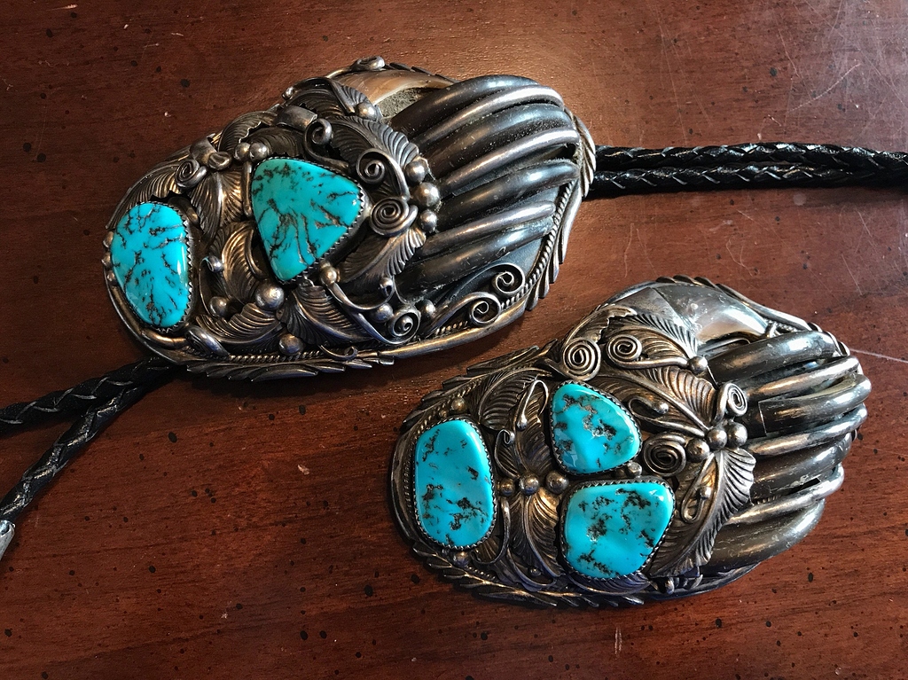 Bear Claw Bolo Tie Belt Buckle Set Turquoise Inlay Bola Necktie Necklace Paw Bolo Tie With Bear Claw - Etsy main image 4