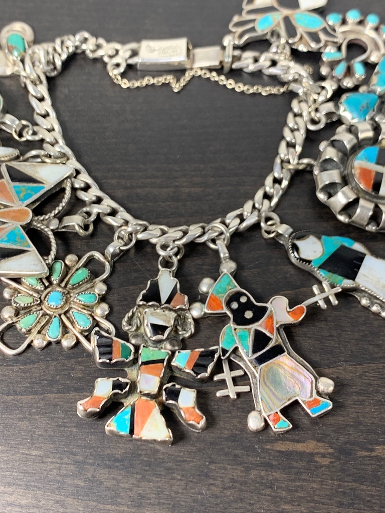 Zuni Charms on a Mexican Silver Bracelet? - Identifying