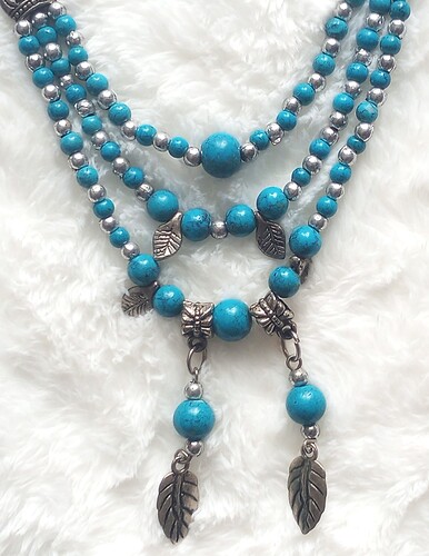 silver blue beaded necklace 2
