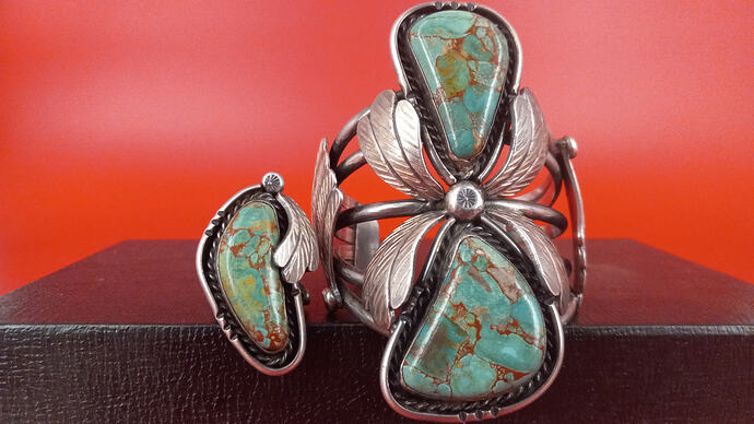 P-44 #235 (14) Turq Bracelet_Ring Set Braclet_5