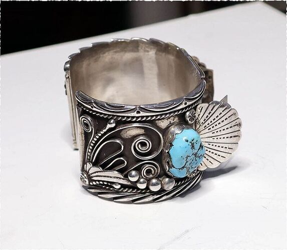 Navaho 925 silver & turquoise bracelet 6