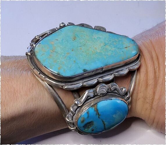 Navaho Native Indian silver & torquise Bracelet 4