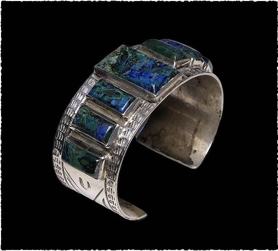 Navaho Native Indian silver & Opal Bracelet 2