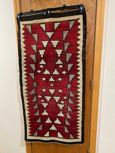 Native Am rug with red