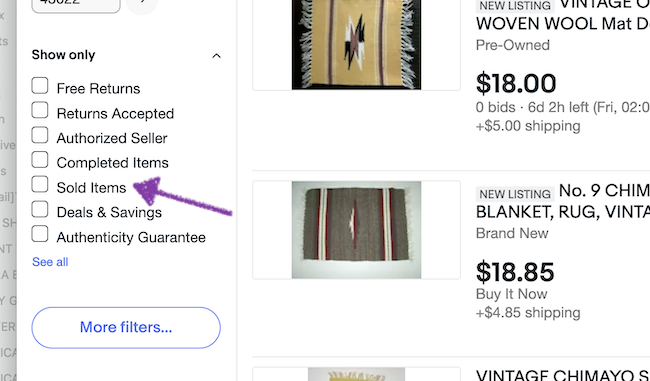 EBAY FILTERS