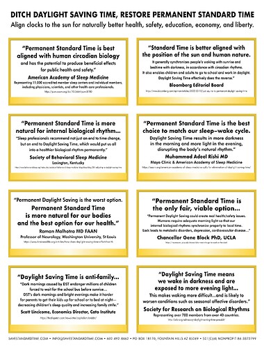 Quotations for Permanent Standard Time