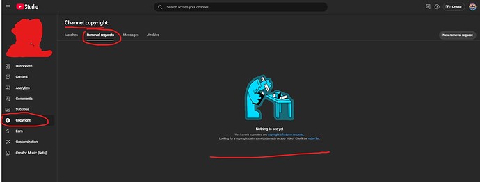 8.copyright removal requests tab