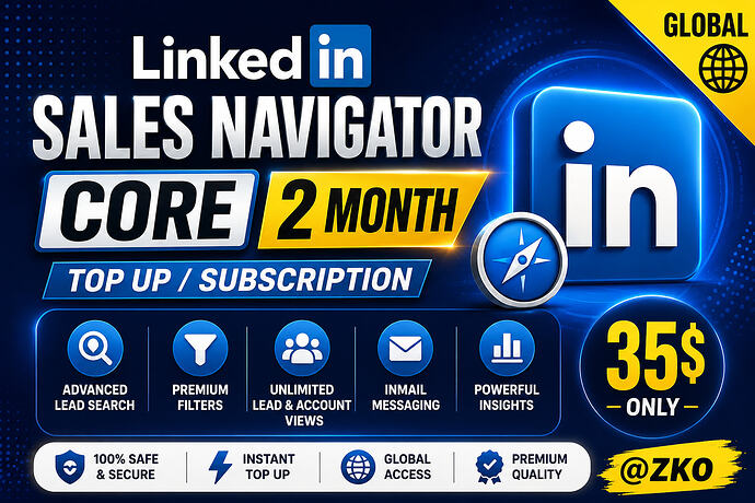 Linkedin sales Navigator Core 2 months for sale