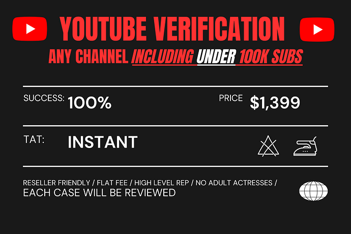 YOUTUBE VERIFICATION BANER
