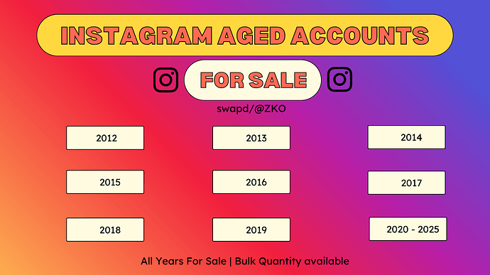 aged instagram accounts for sale