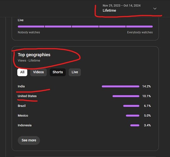 4.analytics,lifetime,audience tab,top geographies 1