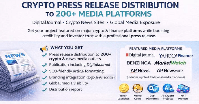 crypto press release distribution to 200+ media platform