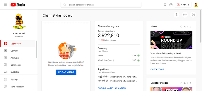 Channel-dashboard-YouTube-Studio