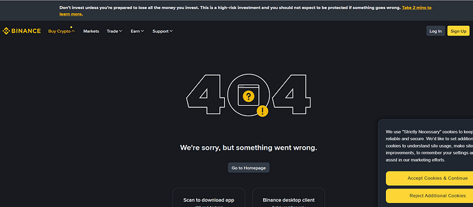 binance 404