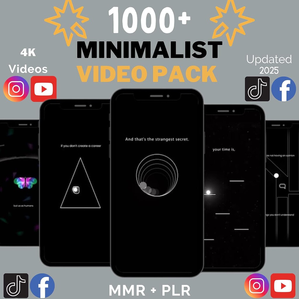 1000+ Minimalist Visuals Video Pack | Viral Faceless Reels | TikTok, IG Shorts &amp; YouTube Bundle ...