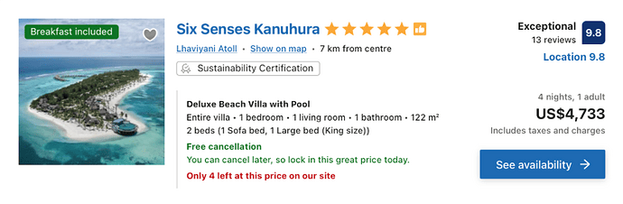 Example of Luxury Hotels Stays