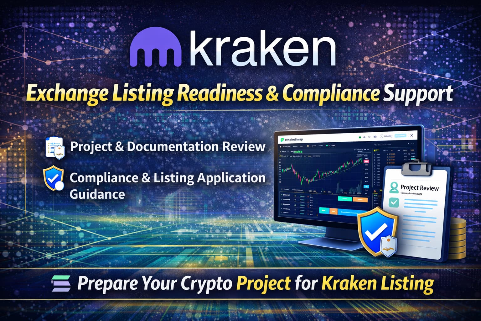 Kraken Exchange Listing Readiness & Compliance Support - Crypto Services -  SWAPD