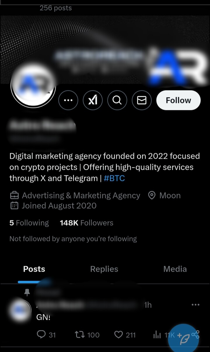 Twitter account Crypto niche with 147k followers - Twitter (X.com) Accounts  - SWAPD